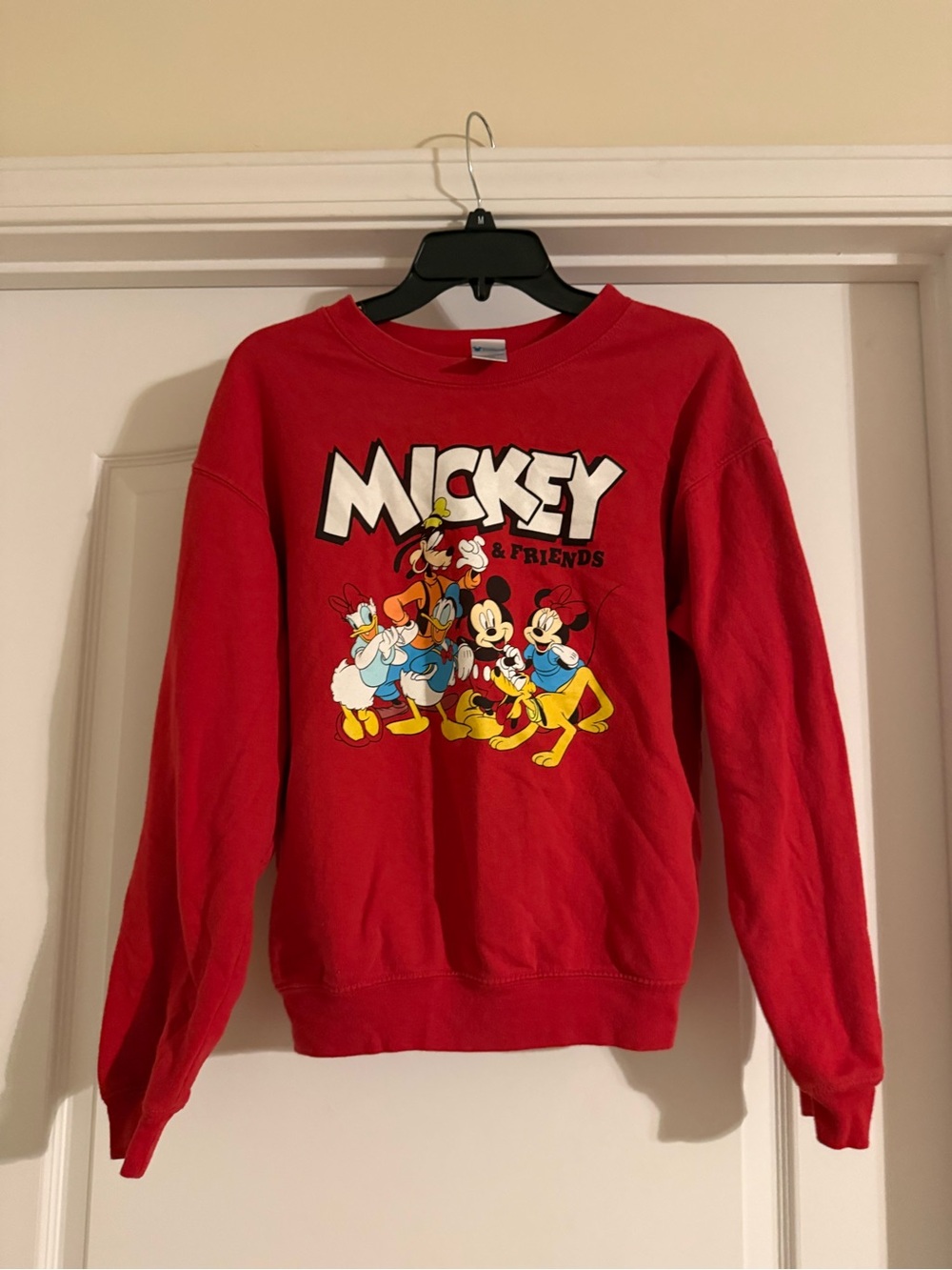 Disney Red Mickey & Friends Crewneck Sweatshirt